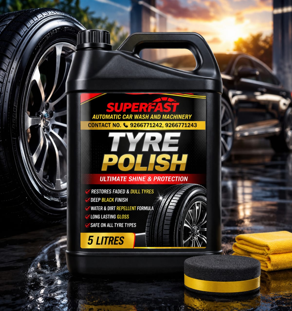 High Shine Tyre Polish Spray & Cleaner